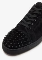 Christian louboutin  Louis Junior Spikes Sneakers - Veau velours leather and spikes - Black - Image 2