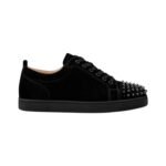 Christian louboutin  Louis Junior Spikes Sneakers - Veau velours leather and spikes - Black