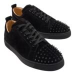 Christian louboutin  Louis Junior Spikes Sneakers - Veau velours leather and spikes - Black - Image 3